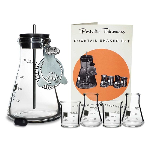 Verre De Laboratoire Periodic Tableware - Design Bécher Avec Graduations, Base Lourde, Lave-vaisselle, Cadeau Scientifique